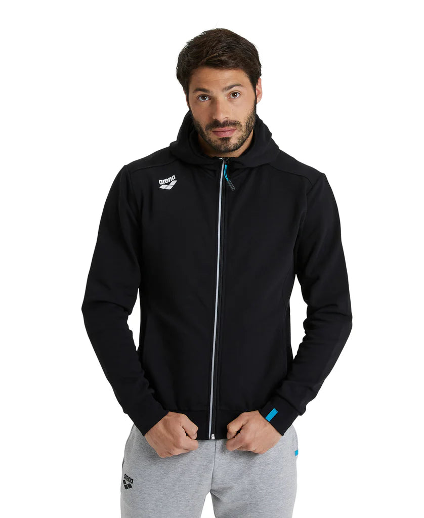 Arena Team Unisex Hooded Panel Jacket - Black