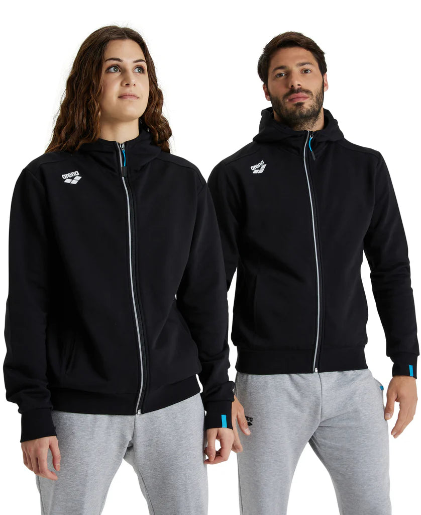 Arena Team Unisex Hooded Panel Jacket - Black