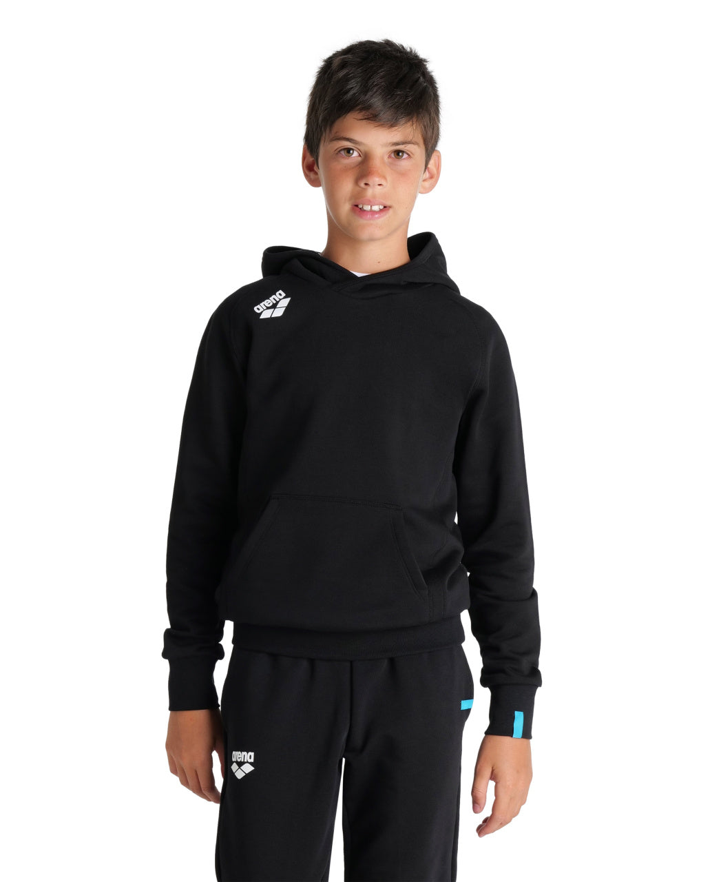 Arena Team Junior Hooded Panel Sweatshirt - Black
