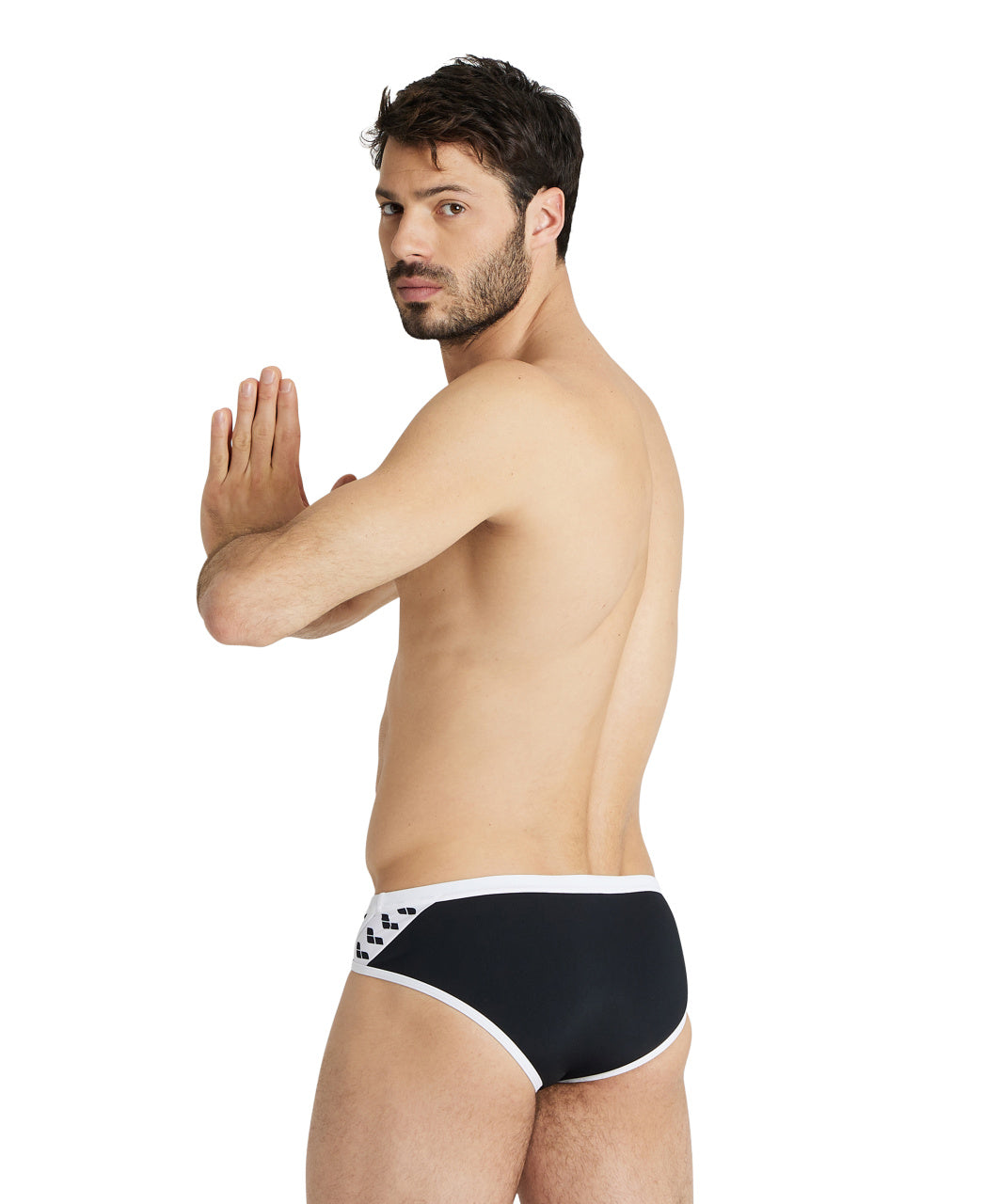 Arena Performance Men's Icons Solid Swim Briefs - Black-White