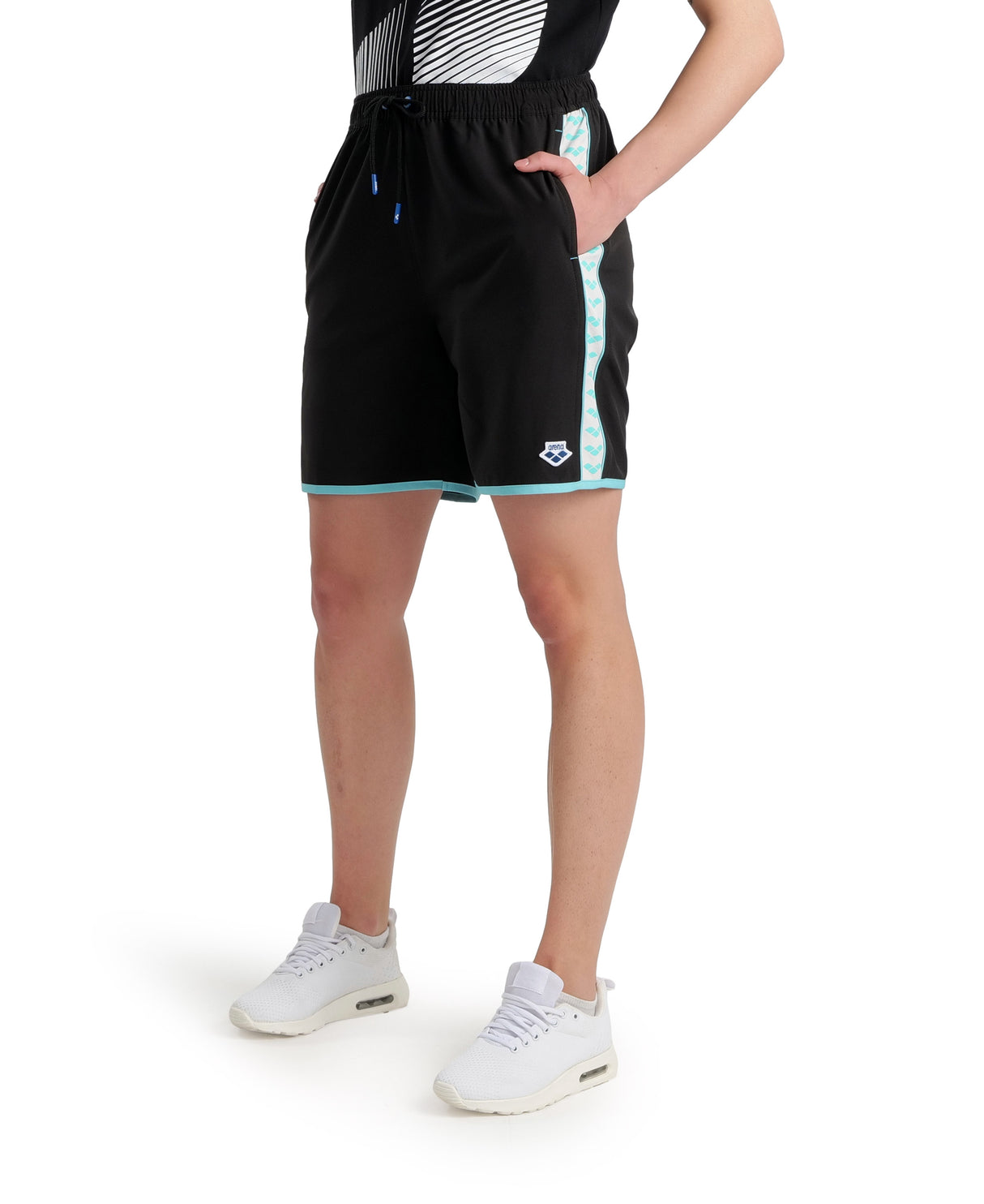 Arena Diamonds Bermuda Shorts - Black-White-Blue Diamond