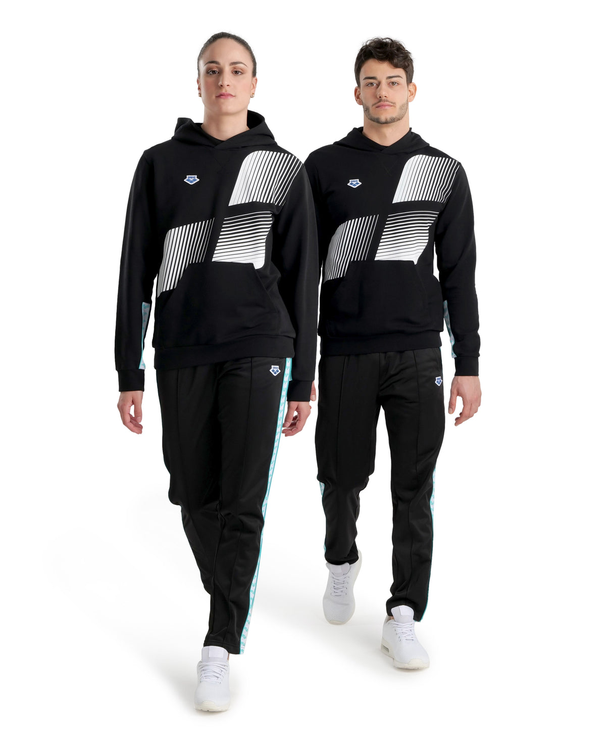 Arena Diamonds Hooded Sweatshirt - Black-White-Blue Diamond