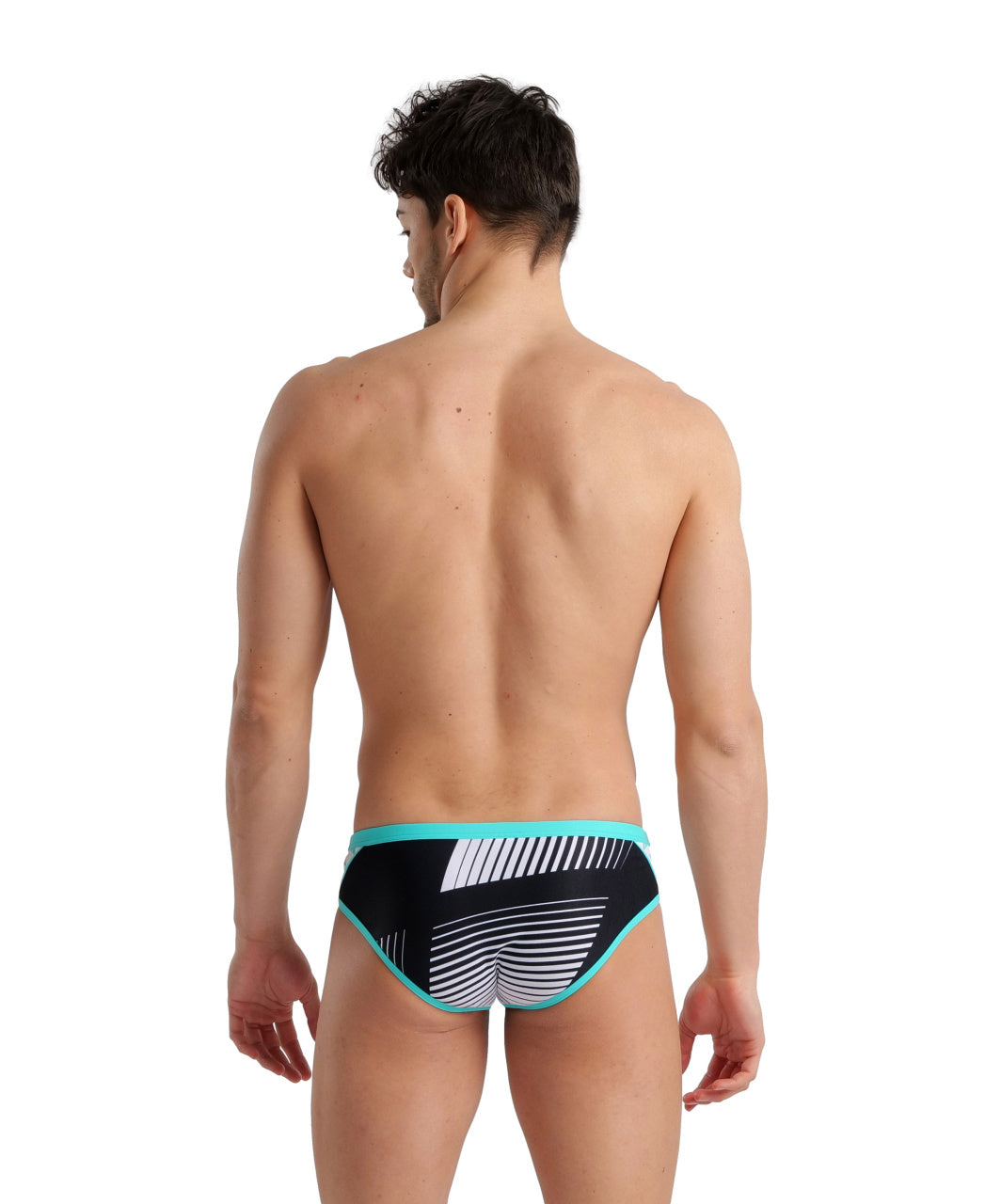 Arena Team Men's Swim Briefs Icons - Black-Blue Diamond