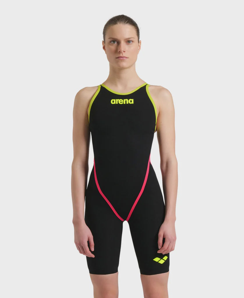 Women's Powerskin Carbon Core FX LE O/Back Racesuit - Black/Fluo Yellow Arena