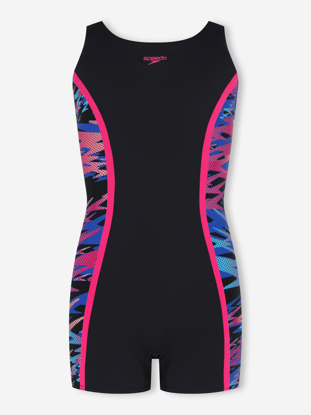 Girls Hyperboom Splice Muscleback Swim Legsuit - Black/Pink Speedo