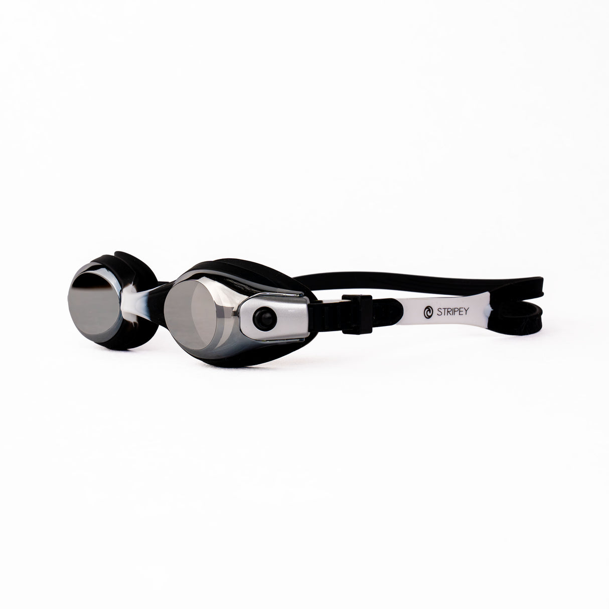 Stripey Junior Goggle Mirror Black-White