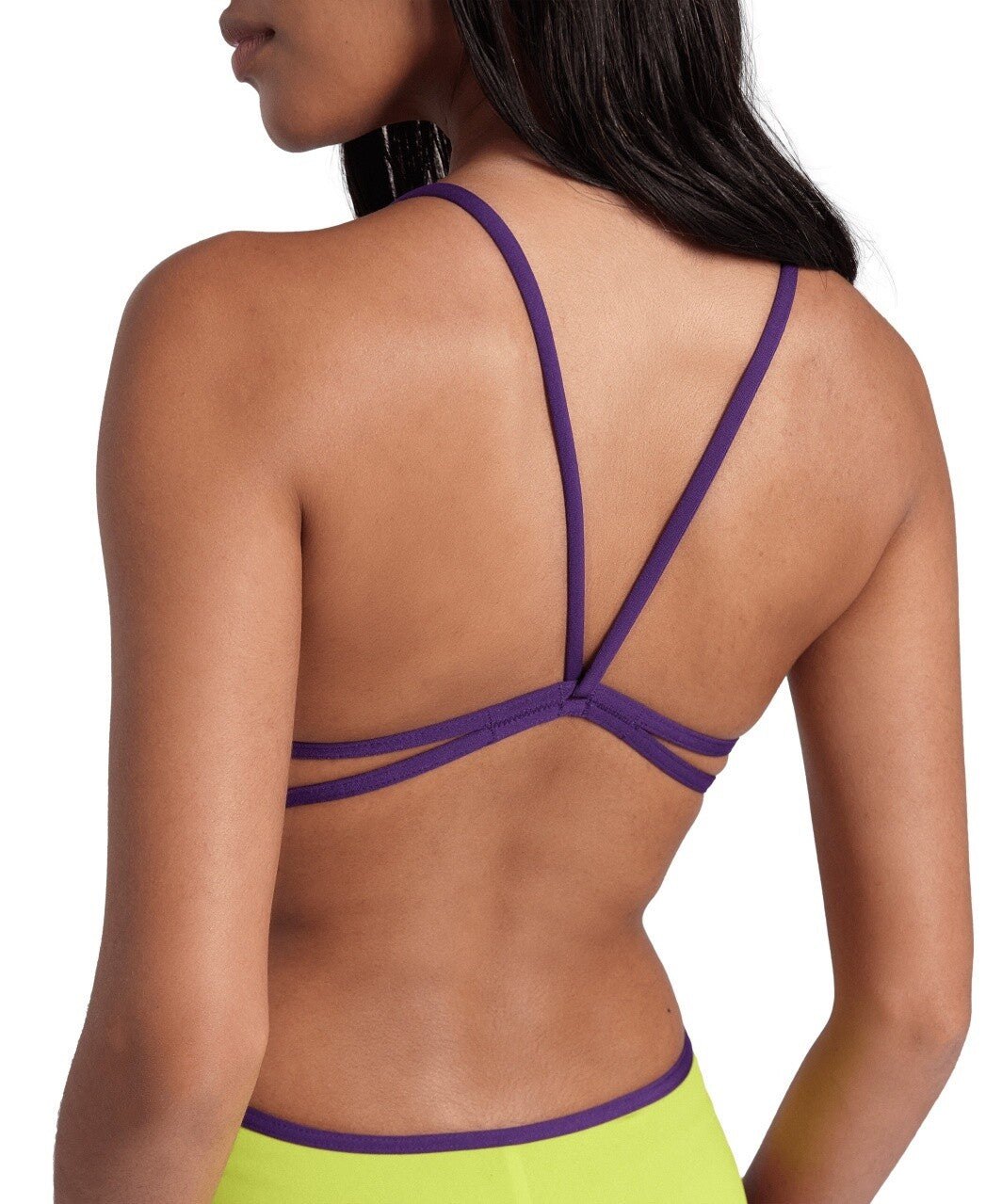 Girl's Swimsuit Lace Back Solid