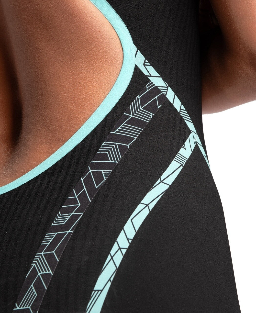 Women's Powerskin Primo SL Openback Racesuit Black-Teal Arena