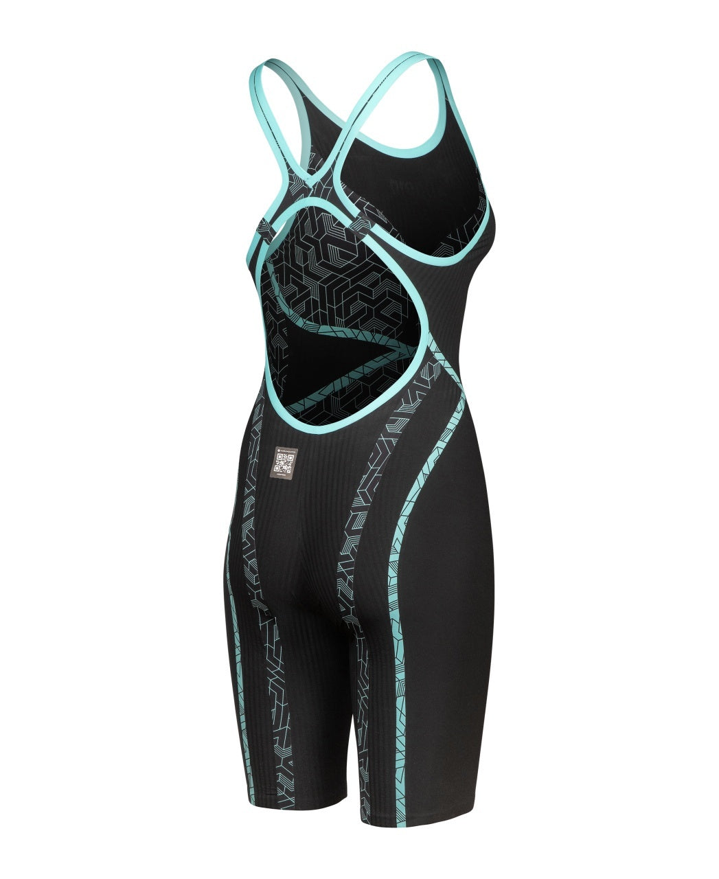 Women's Powerskin Primo SL Openback Racesuit Black-Teal Arena
