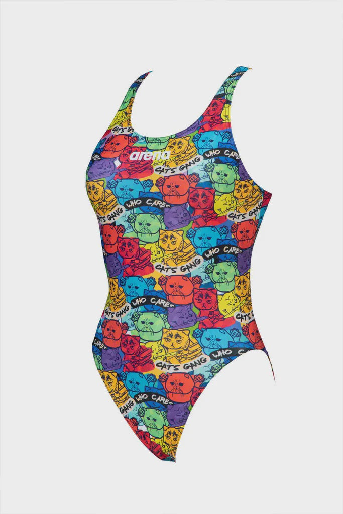 Girls Swim Tech High Phantasy Prints Meow Swimsuit Arena