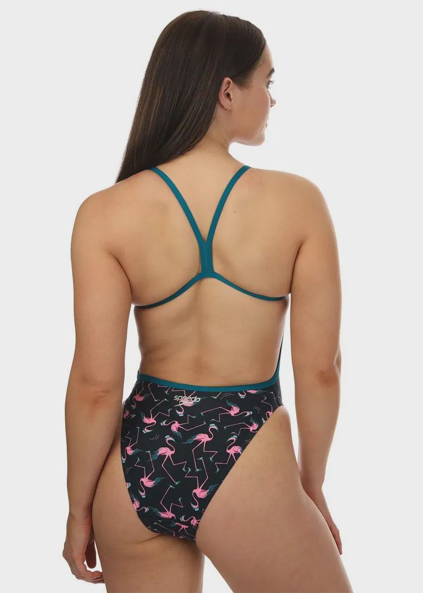 Women's End+ Flamingo Flare Allover Vback Swimsuit Speedo