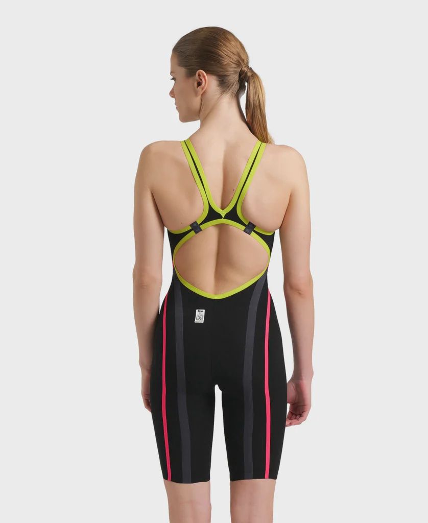 Women's Powerskin Carbon Core FX LE O/Back Racesuit - Black/Fluo Yellow Arena