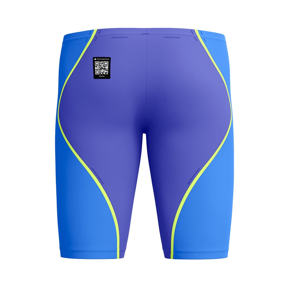 Speedo Men's Fastskin LZR Pure Intent 2.0 Racing Jammer - Deep Royal/Cobalt/Hyper Yellow