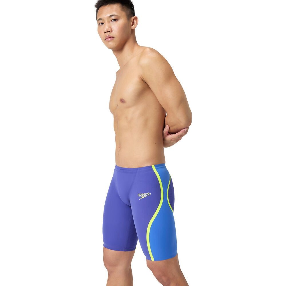 Speedo Men's Fastskin LZR Pure Intent 2.0 Racing Jammer - Deep Royal/Cobalt/Hyper Yellow
