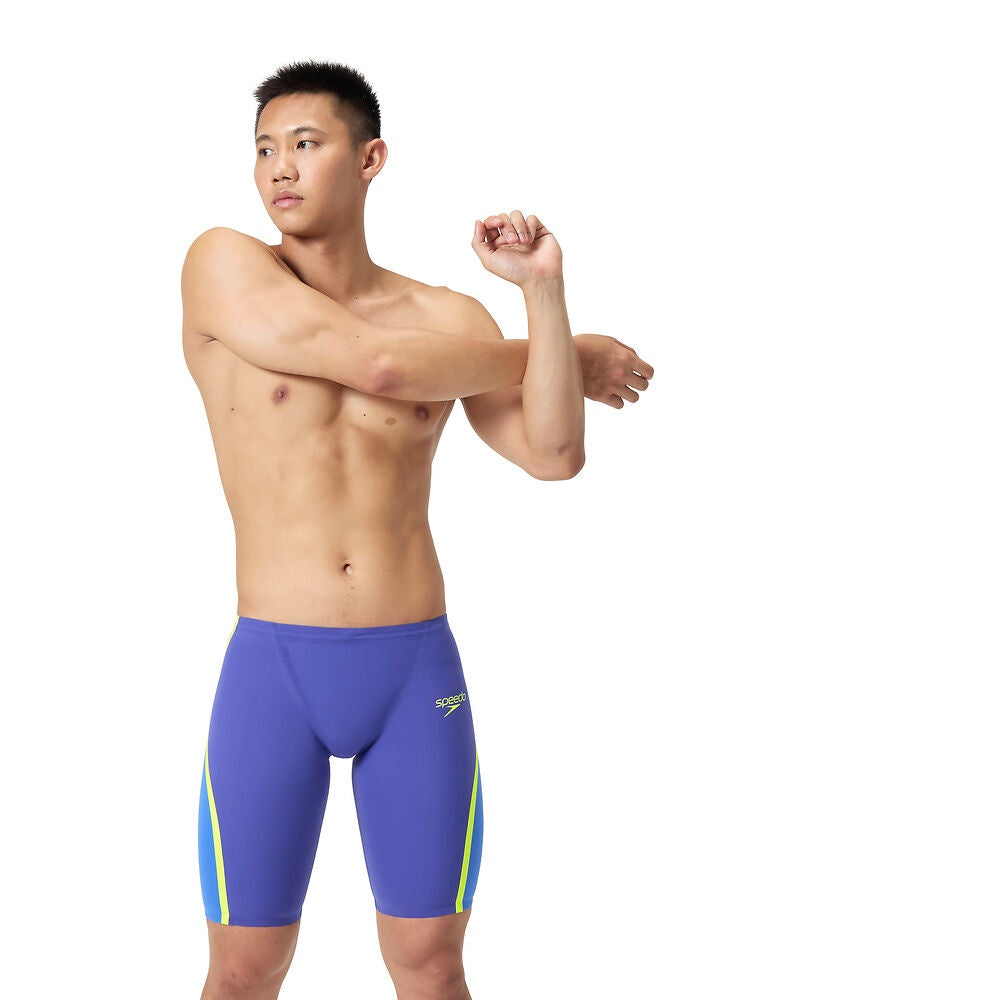 Speedo Men's Fastskin LZR Pure Intent 2.0 Racing Jammer - Deep Royal/Cobalt/Hyper Yellow