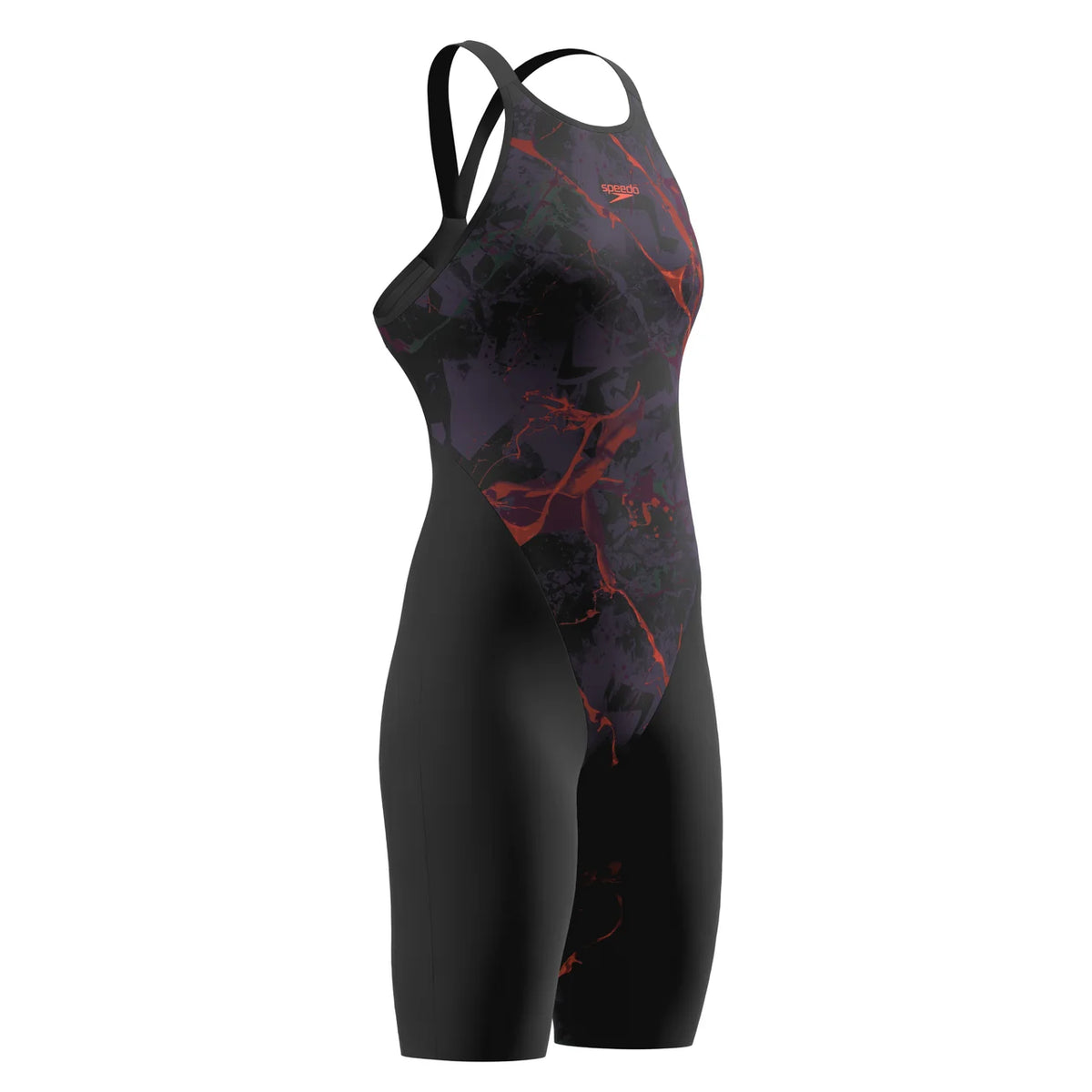 Women's Fastskin LZR Pure Valor 2.0 Openback Racing Kneeskin - Black/Ember Speedo