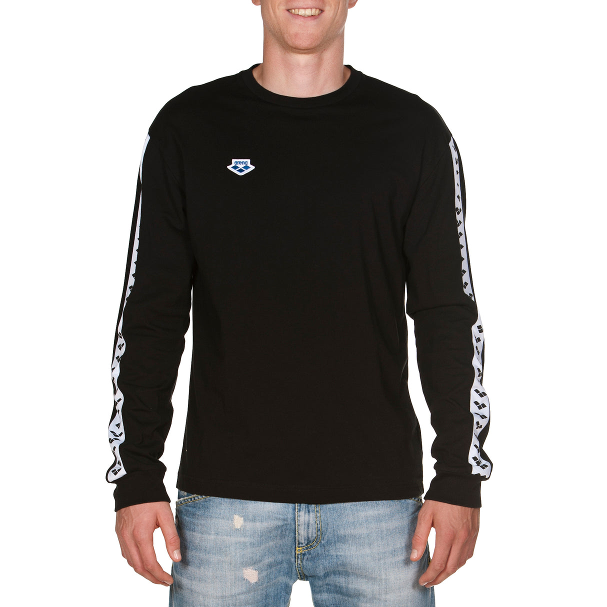 Arena Men Long Sleeve Shirt Team -Black-White-Black