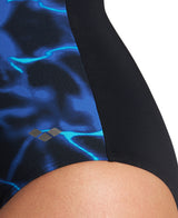 Arena Women Light Cross Back One Piece -Black Multi-Black-Bright Blue