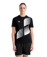 Arena Diamonds Unisex Logo T-Shirt - Black-White-Blue Diamond