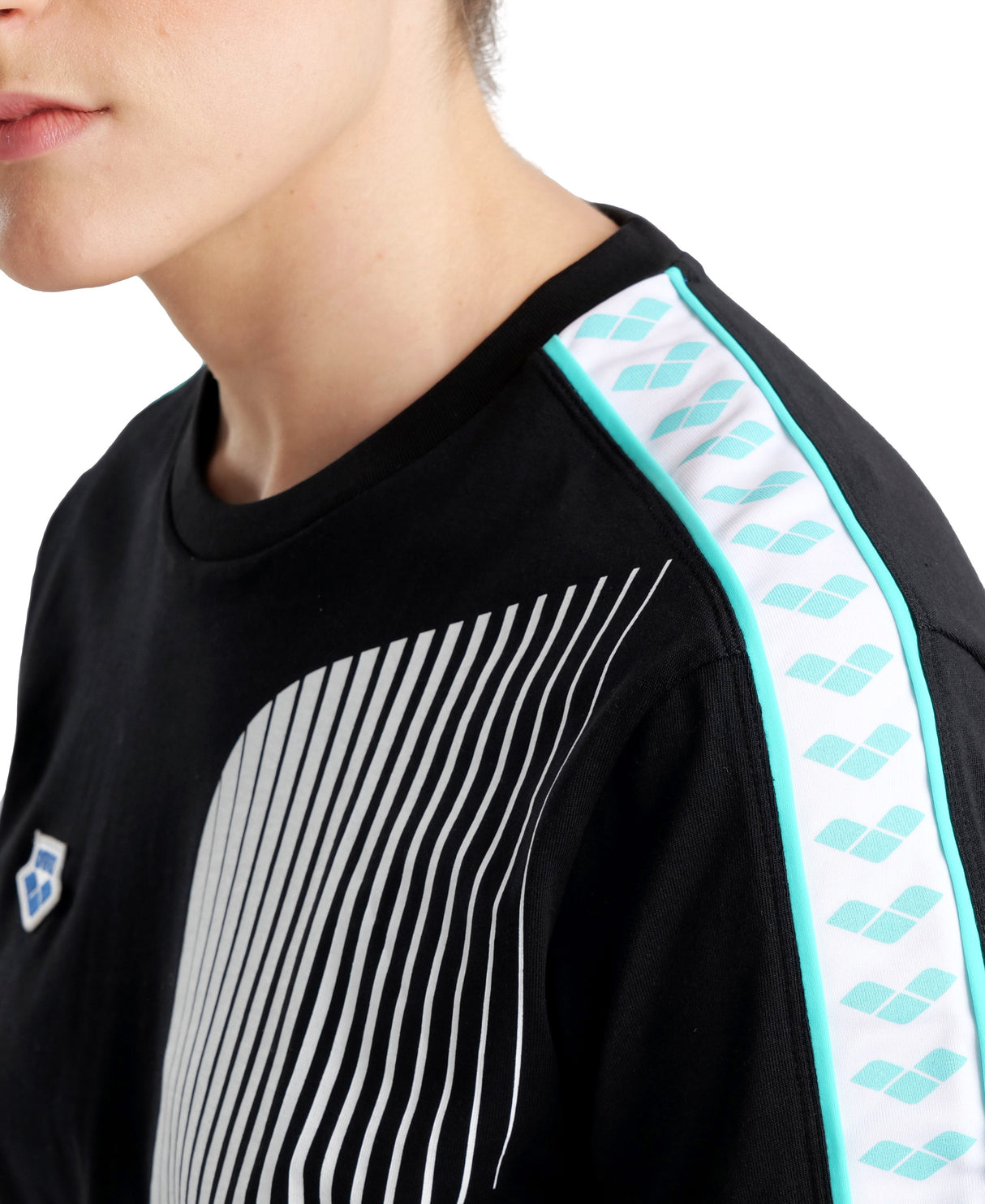 Arena Diamonds Unisex Logo T-Shirt - Black-White-Blue Diamond