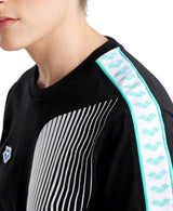 Arena Diamonds Unisex Logo T-Shirt - Black-White-Blue Diamond