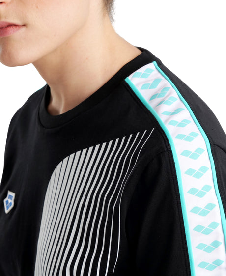 Arena Diamonds Unisex Logo T-Shirt - Black-White-Blue Diamond