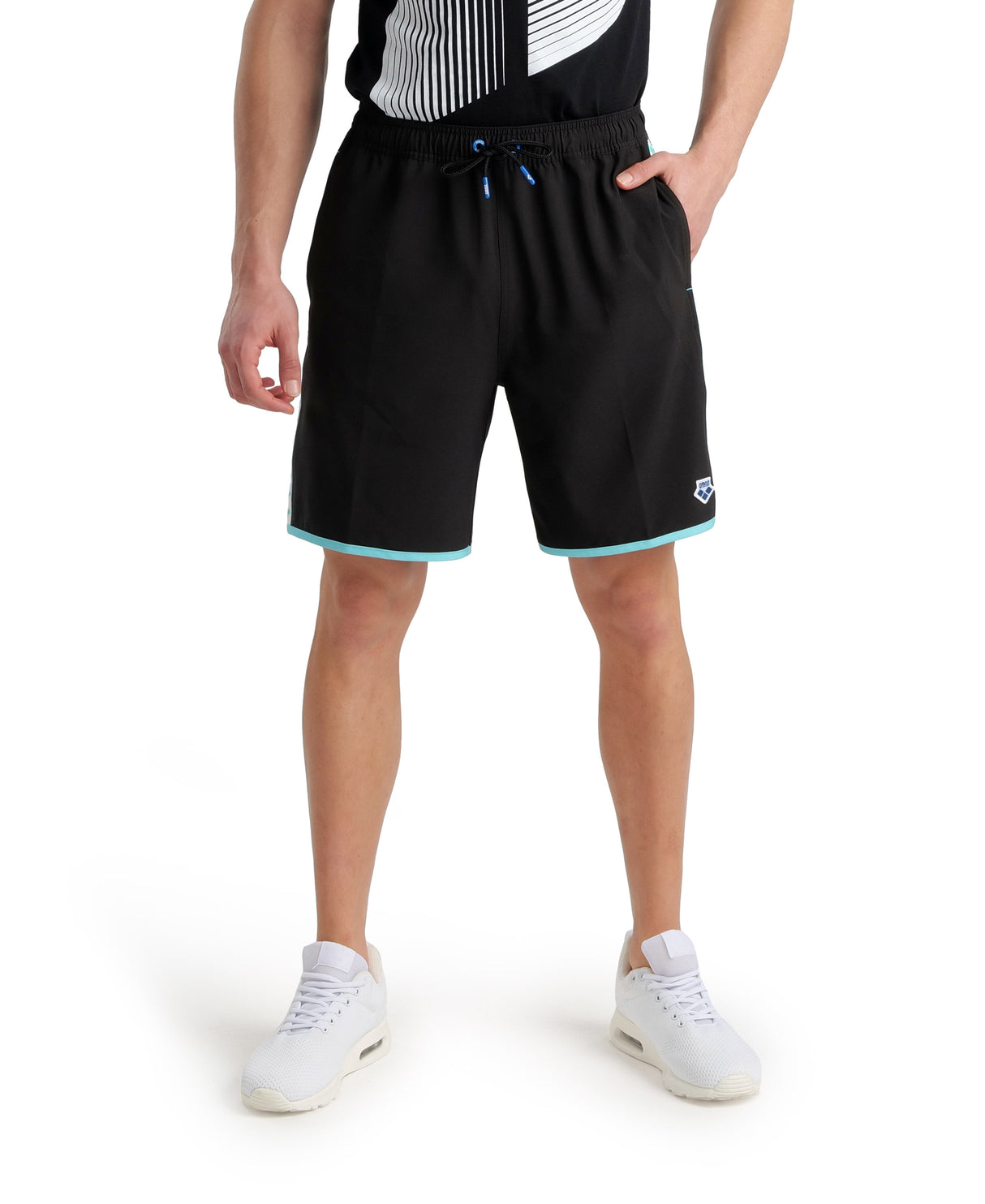 Arena Diamonds Bermuda Shorts - Black-White-Blue Diamond