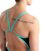 Arena Diamonds Women's Super Fly One-piece - Black-White-Blue Diamond