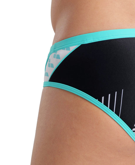 Arena Team Men's Swim Briefs Icons - Black-Blue Diamond