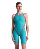 Women's Powerskin Carbon Core FX LE O/Back Racesuit - Turquoise/Metallic Arena