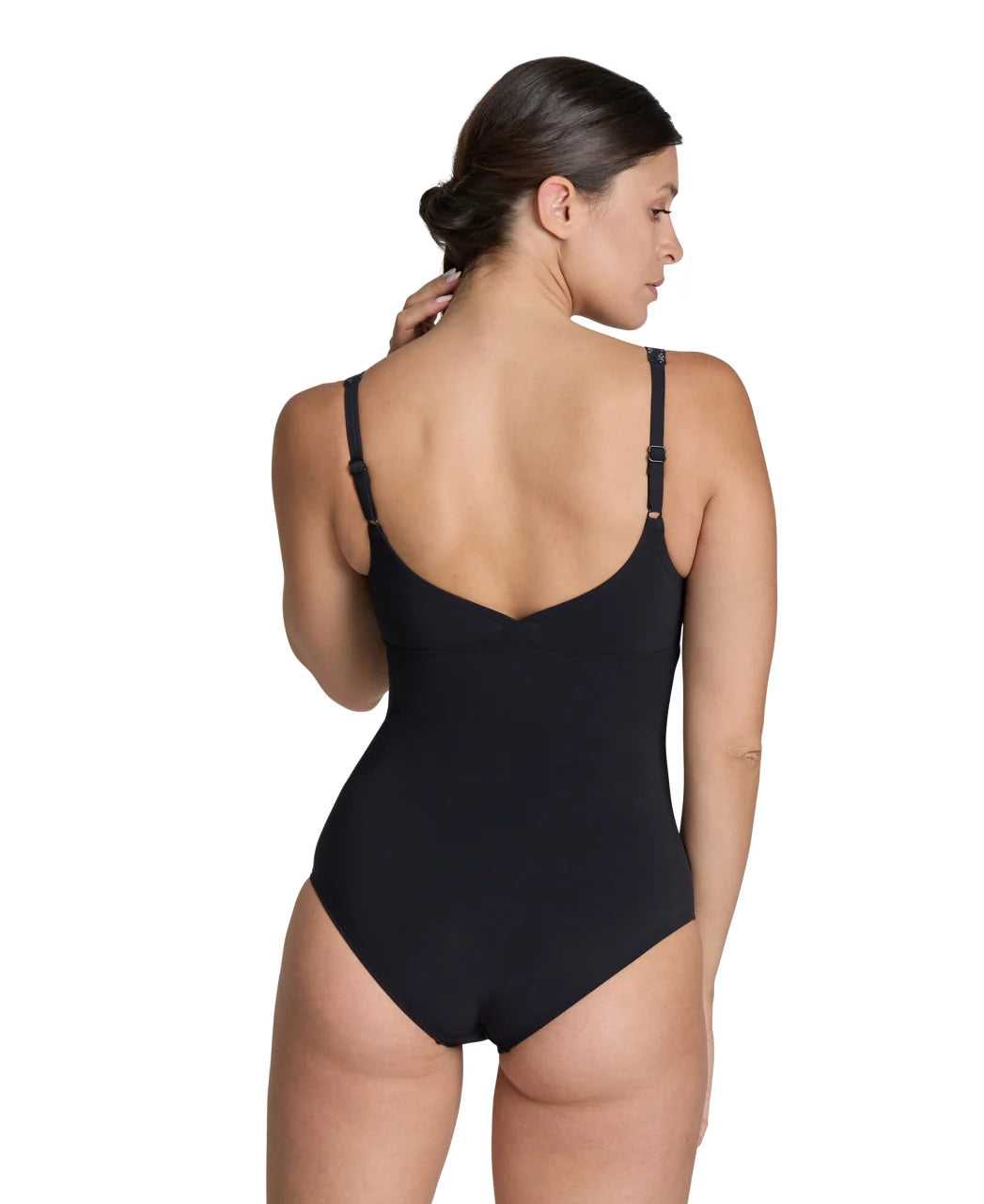Women's Swimsuit Bodylift Laura Wing Back - Black/Silver Multi Arena
