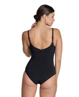Women's Swimsuit Bodylift Laura Wing Back - Black/Silver Multi Arena