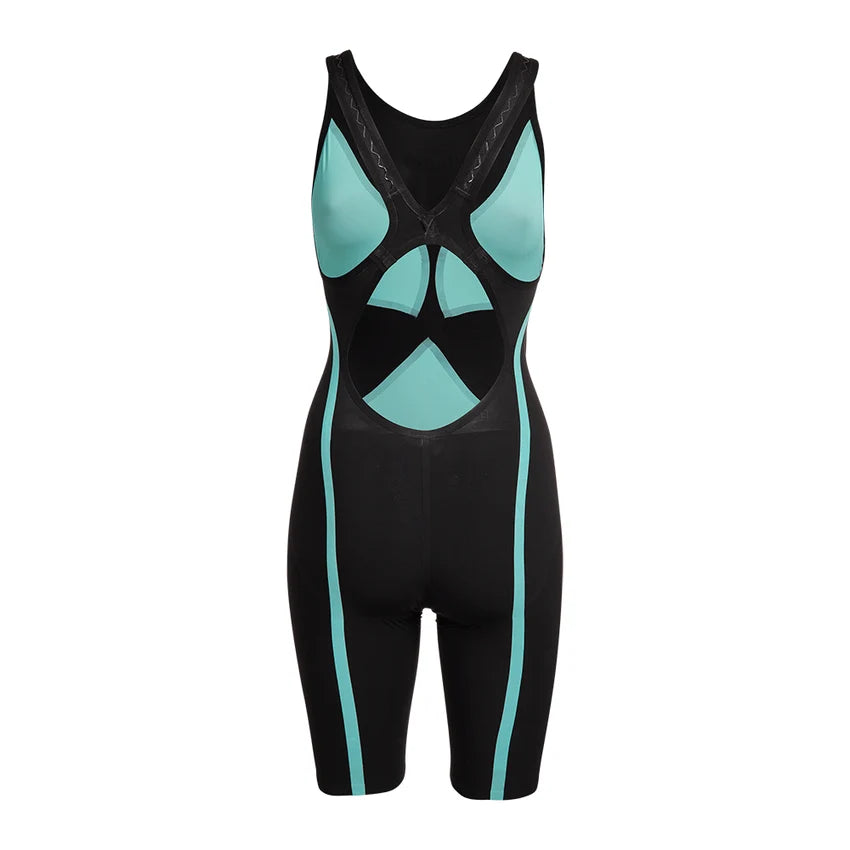 Women's Powerskin Carbon AIR3 O/Back Racesuit Black-Teal - Arena