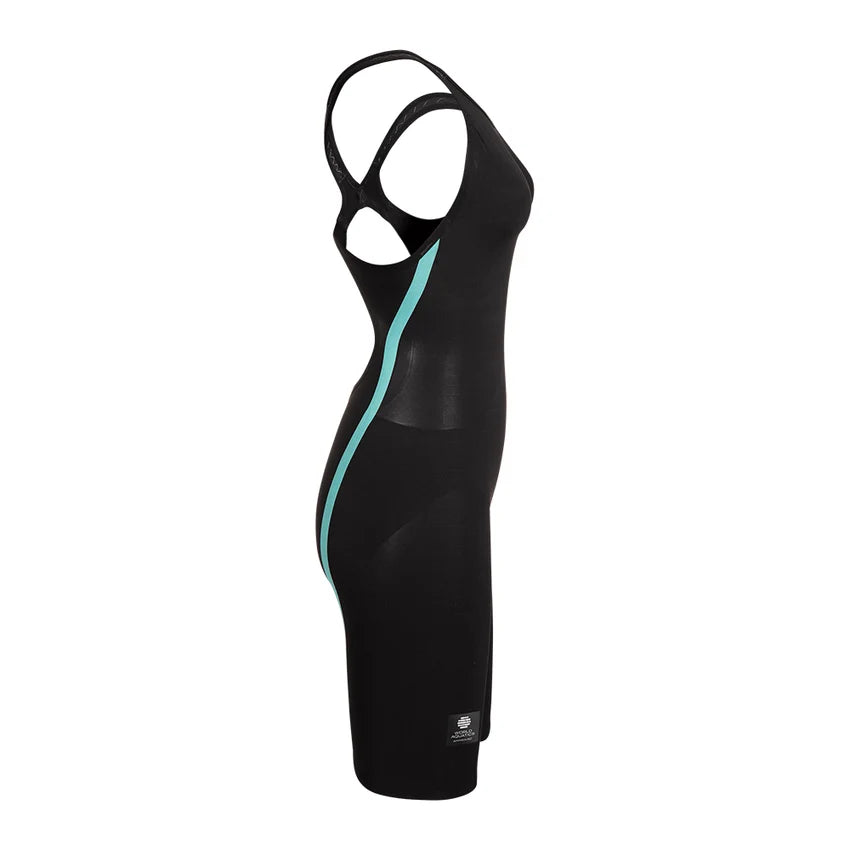 Women's Powerskin Carbon AIR3 O/Back Racesuit Black-Teal - Arena