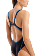 Women's Hyperflow Solid Swimsuit Tech Back - Blue Cosmo