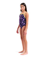 Girl's Wave Lightdrop Back Swimsuit - Artic Lime_Team Purple Arena