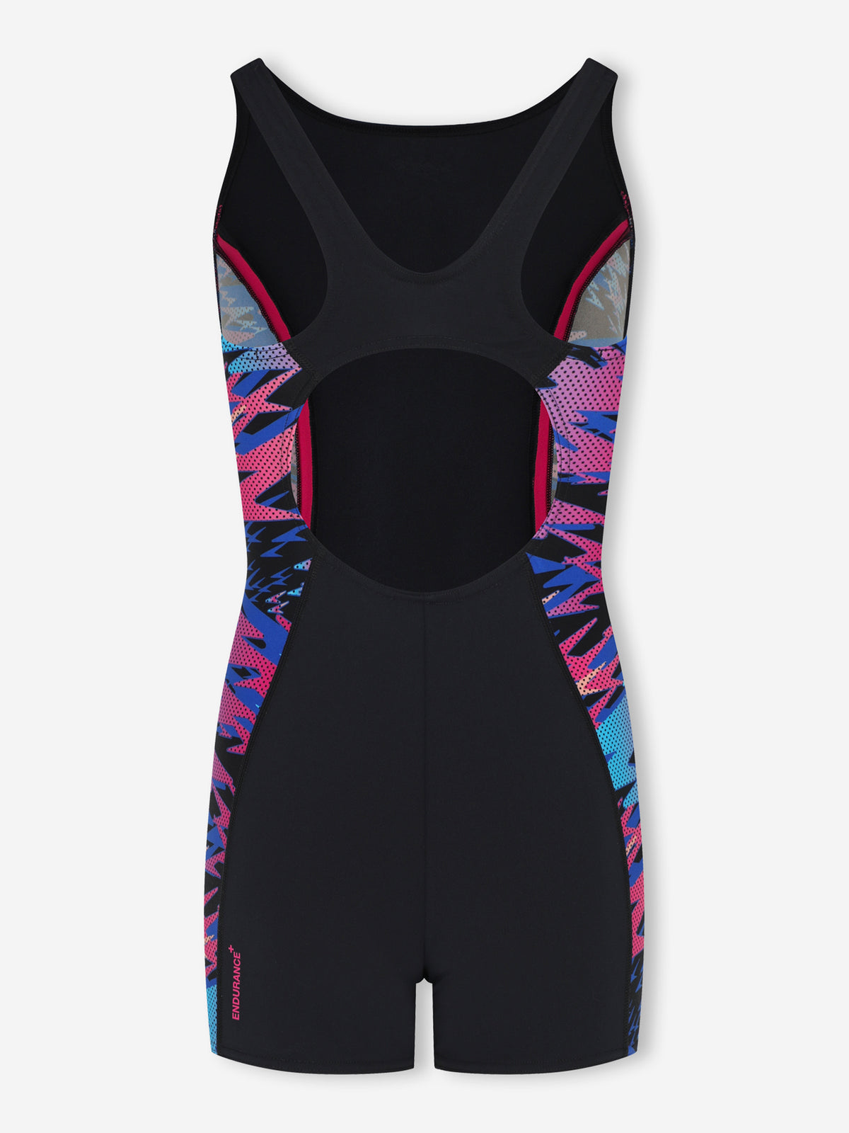 Girls Hyperboom Splice Muscleback Swim Legsuit - Black/Pink Speedo