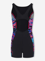 Girls Hyperboom Splice Muscleback Swim Legsuit - Black/Pink Speedo