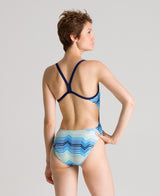 Women's Swimsuit Multicolor Stripes Challenge Back 1 Piece