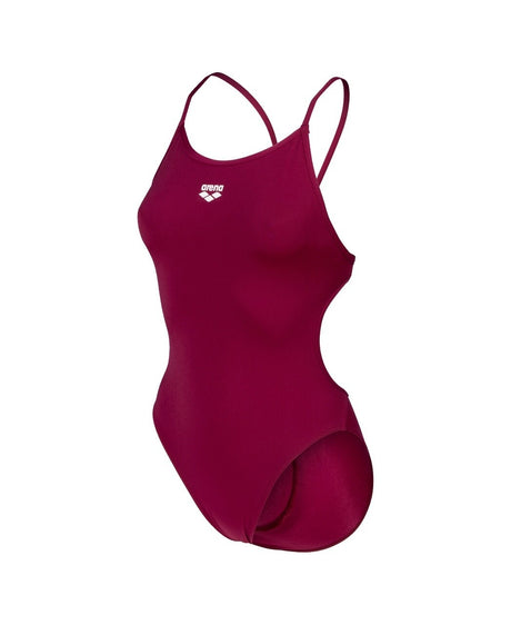 Girl's Swimsuit Lace Back Solid