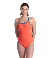 Girl's Swimsuit Lace Back Solid