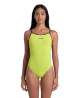Girl's Swimsuit Lace Back Solid