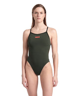 Girl's Swimsuit Lace Back Solid