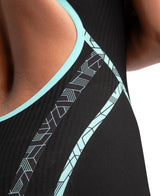 Women's Powerskin Primo SL Openback Racesuit Black-Teal  Arena