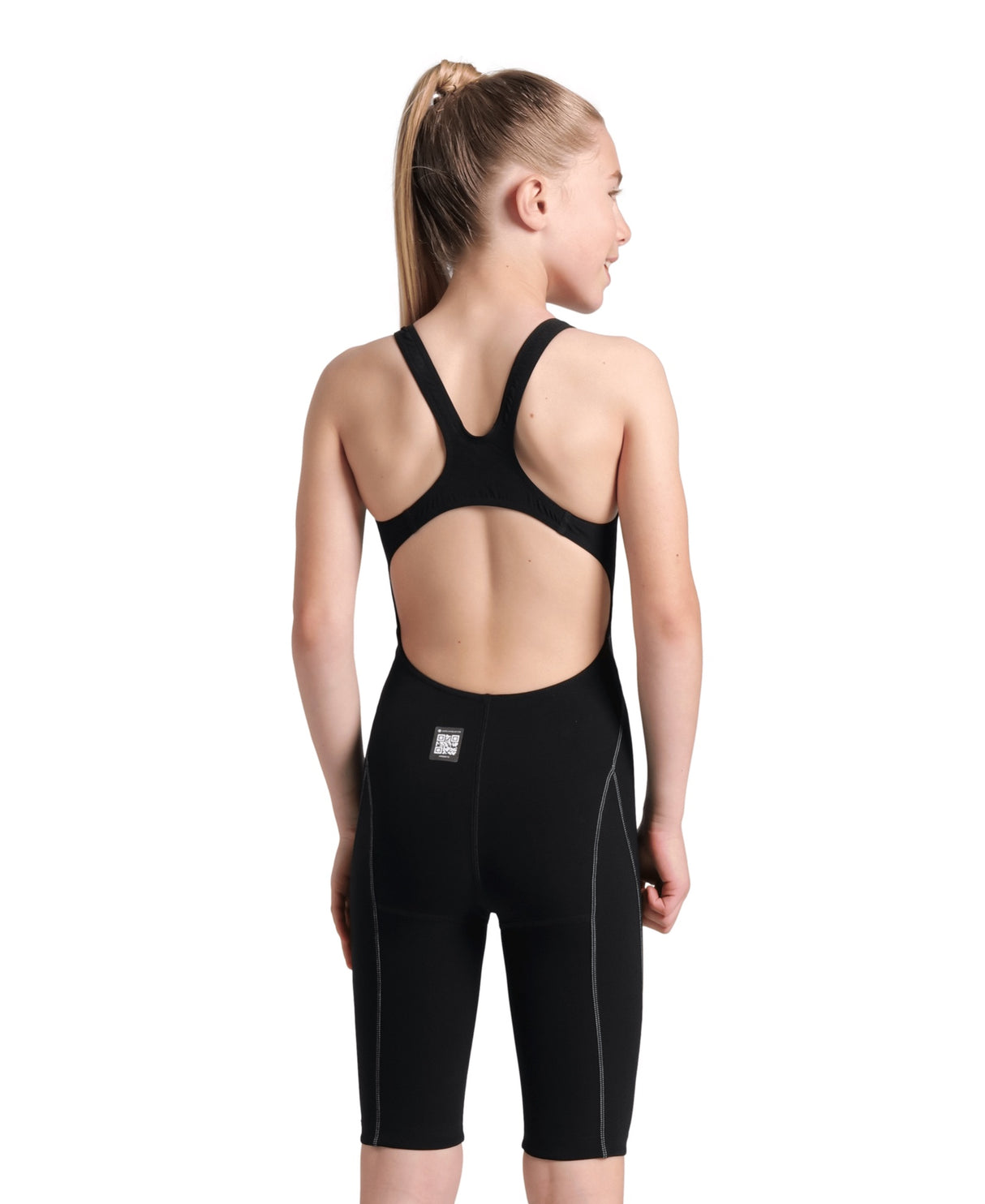 Girls Powerskin Impulso O/Back Racesuit - Black/Teal Arena