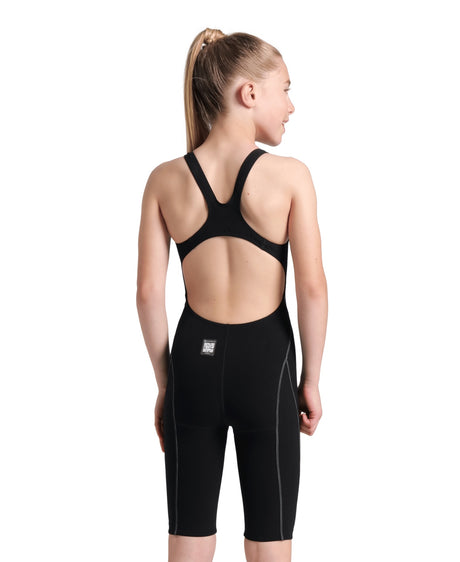 Girls Powerskin Impulso O/Back Racesuit - Black/Teal Arena