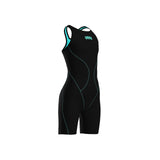 Girls Powerskin Impulso O/Back Racesuit - Black/Teal Arena