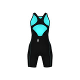 Girls Powerskin Impulso O/Back Racesuit - Black/Teal Arena