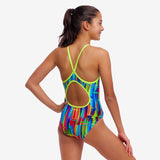 Girls The Glitch Diamond Back 1 Piece Swimsuit - Funkita