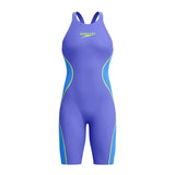 Speedo Women's Fastskin LZR Pure Intent 2.0 Openback Racing Kneeskin - Deep Royal/Cobalt/Hyper Yellow